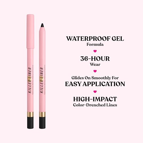 Too Faced Killer Liner 36-Hour Gel Eyeliner Pencil | Long Lasting, Waterproof, Non-Flaking Eyeliner Pencil, 0.04 Ounce