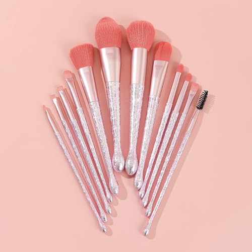 BRUSH ARTIST 12 PCs Premium Synthetic Pink Makeup Brush Set with Makeup Bag Face Powder Brush, Contour Brush, Blush Brush,...