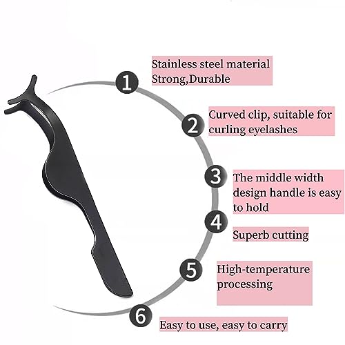 False Eyelash Tweezers for Lash Clusters 3PCS Professional Eyelashes Applicator Tool Stainless Steel Remover Clip Eyelashe...