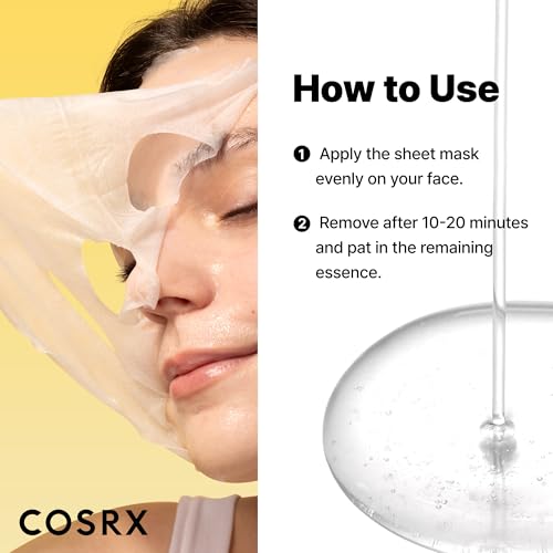 COSRX Snail Mucin Sheet Mask 10 EA with Snail Mucin Serum, Self Care, Face Masks for Dry, Sensitive Skin, Not Tested on An...