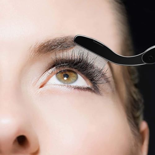 Docolor Foldable Eyelash Comb Separator Folding Lash Comb Eyebrow Mascara Applicator Eyelash Definer Arc Designed Cosmetic...