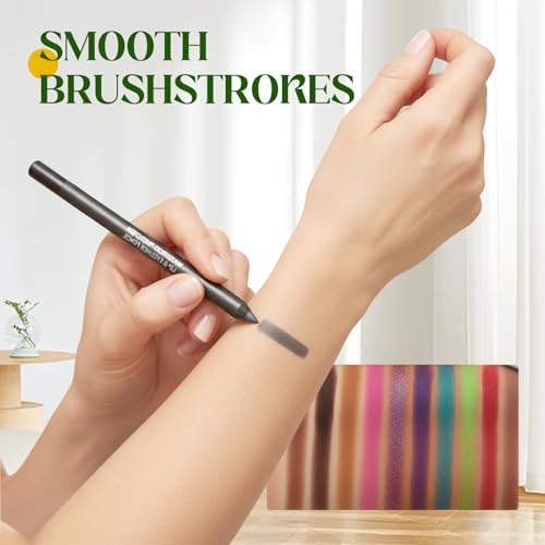 14 Pack Eyeliner Pencil Waterproof Colored Gel Liners with Pencil Sharpener, Metal Gel Eyeliners Set, 14 Color Shimmer Eye...