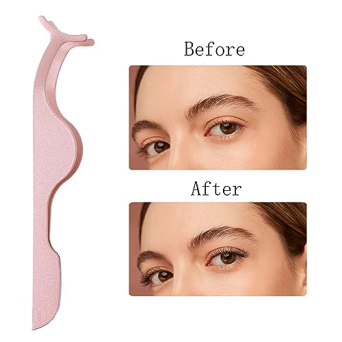 False Eyelash Tweezers for Lash Clusters 3PCS Professional Eyelashes Applicator Tool Stainless Steel Remover Clip Eyelashe...