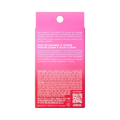 e.l.f. Squeeze Me More Lip Balm Duo, Moisturizing Balm For A Sheer Tint Of Color, Made With Hyaluronic Acid, Vegan & Cruel...
