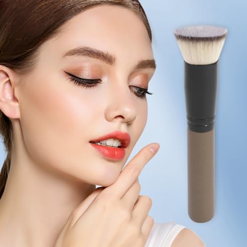 Flat Top Kabuki Brush for Liquid, Cream, and Powder Foundation - Professional Makeup Blending Tool with Soft Dense Bristle...