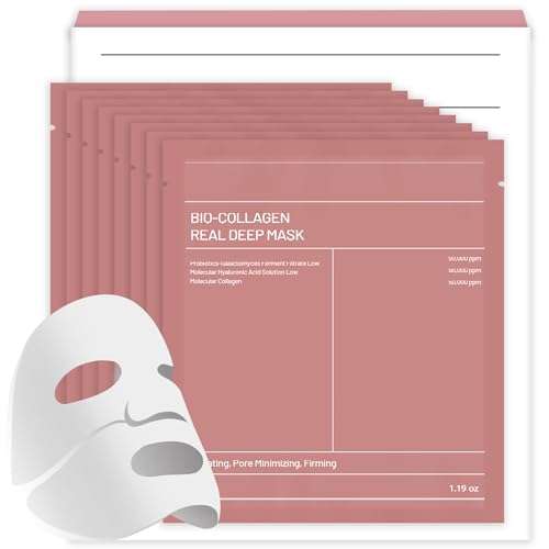 Bukamkom 8pcs Collagen Face Mask, Hydrogel Overnight Face Mask for Hydration & Soothing, Hydrogel Collagen Facial Mask, Fa...