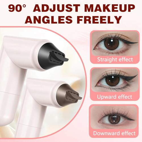2 Pcs Gel Eyeliner Pencil Set, 2025 New Foldable Eyeliner Stamp for Perfect Wings, Waterproof Eyeliners Tool, Smudge Proof...