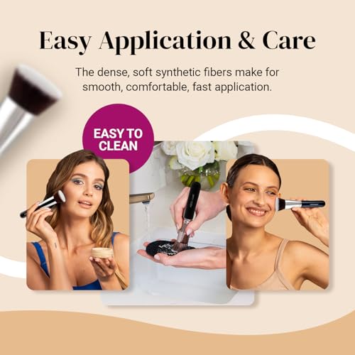 Large Flat Top Kabuki Foundation Brush by Keshima - Premium Makeup Brush for Liquid, Cream, and Powder - Buffing, Blendin...