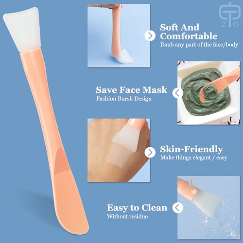 2Pcs Foundation Brush, Premium Angled Makeup Brush Blending for Liquid, Cream, Powder. Dual-Use Silicone Mask Brush, Upgra...