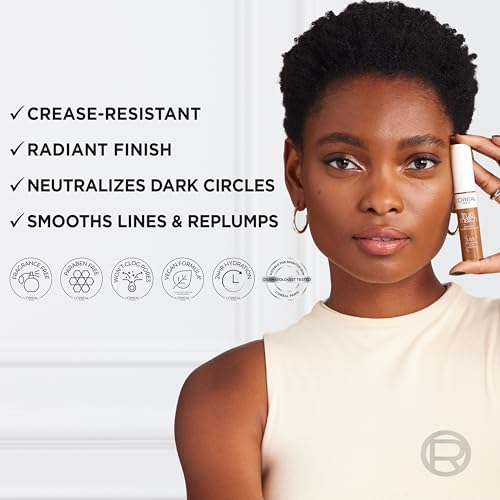 L'Oreal Paris True Match Radiant Serum Concealer, Brightening Under Eye Concealer Make Up with 1.5% Hyaluronic Acid and Ca...