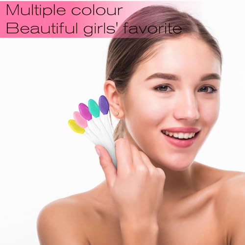 10 Pcs Silicone Lip Scrub Brush, Double Sided Lip Exfoliating Brushes Nose Clean Blackhead Removal Pore Scrubber Face Clea...