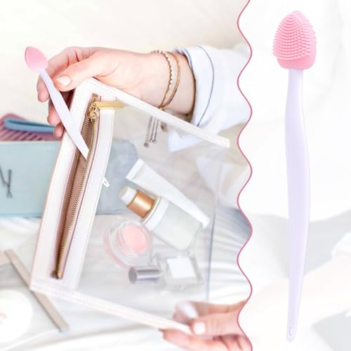 Mxxipp 4pcs Lip Scrub Brush, Silicone Heart Lip Exfoliator Brushes Scrubber Tool, Double-Sided Lip Cleaning Exfoliating Re...