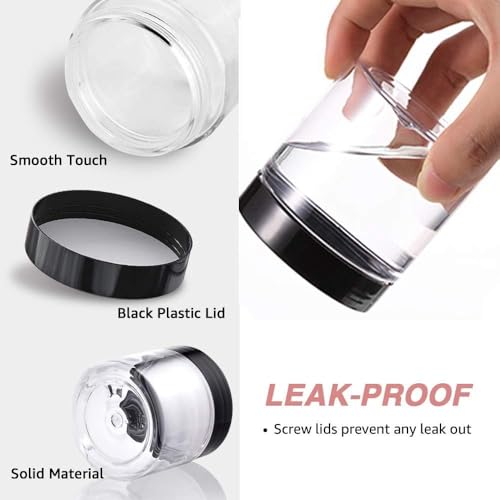 12 Pack 4 oz Small Plastic Containers with Lids+12 Pack 20g/20ml Cosmetic Sample Jar - for Lip Scrub, Body Butters, Cream,...