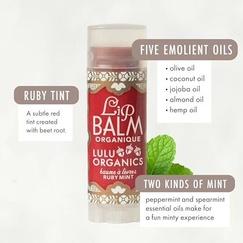 Lulu Organics Natural Lip Balm, Nourishing and Moisturizing Premium Lip Care, Handmade Hydrating Lip Balm, Lip Treatment f...