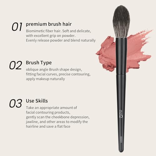 MSQ Blush Powder Makeup Brush for Blush & Bronzer, Eco-Friendly Premium Makeup Brush, Synthetic Bristles, Ideal for Highli...