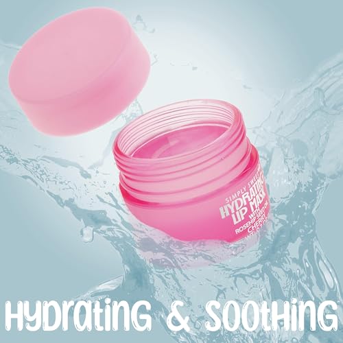 4pc Lip Mask Collection - Hydrating Lip Masks w/Rosehip Seed Oil | Flavored Lip Care Set for Soft, Smooth Lips