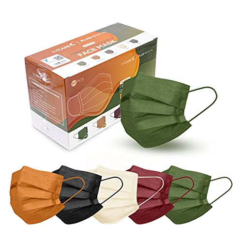FriCARE Face Masks Disposable for Adults, 4 Ply ASTM Level 3, Allergy Protection, Individually Wrapped, 50 Pack, Assorted ...