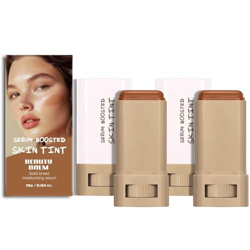 2PCS Beauty Balm Serum Boosted Skin Tint Stick – Face Tint Balm Foundation with Serum Benefits, Buildable Hydrating Covera...
