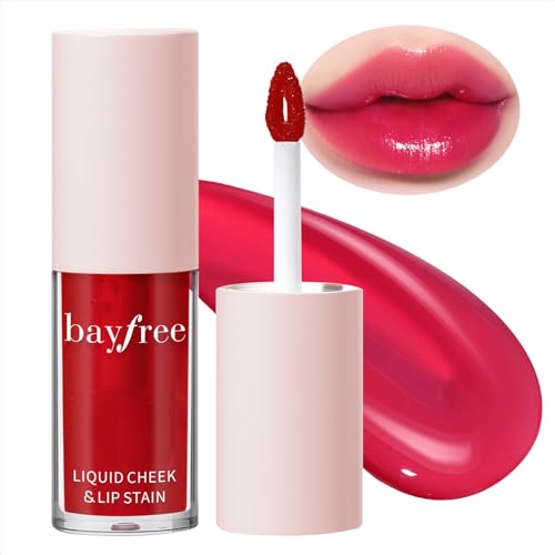 bayfree Liquid Cheek & Lip Stain, Korean Lip Tint with Moisturizing & Weightless, Non-Sticky, Long-Lasting, Kiss-proof, Al...