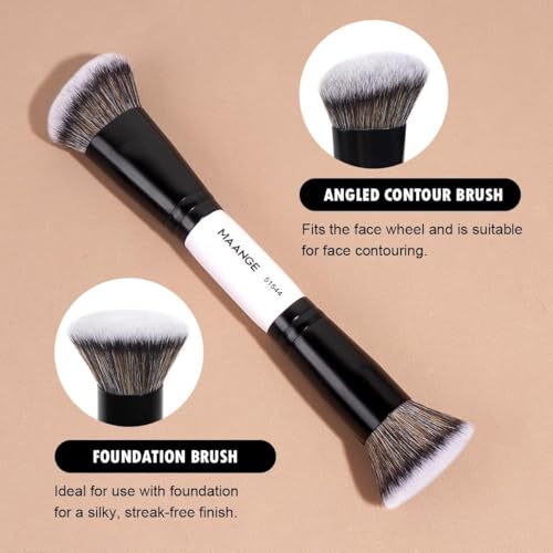 MAANGE 4 PCS Foundation Contour Conceal Brush Set, Makeup Brushes, Eyeshadow Concealer Brush, Double Sided Foundation Cont...