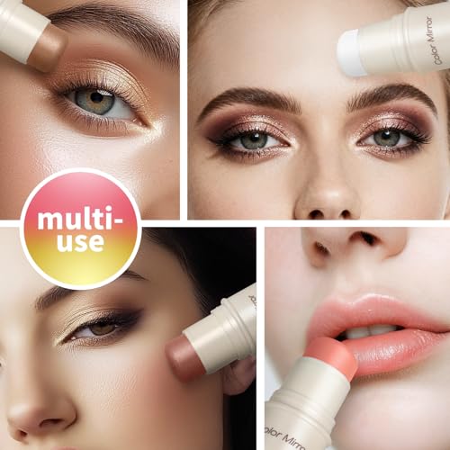 Color Mirror Multi-Use Makeup Stick - Blush, Lipstick, Eyeshadow & Highlighter For All Skin, Buildable Color, Long-Lastin...