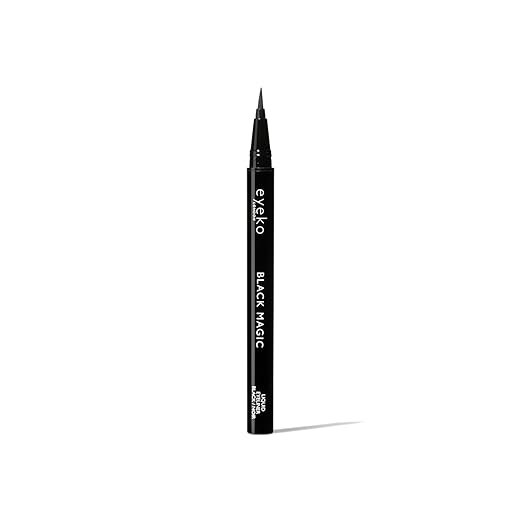 Eyeko Black Magic Liquid Eyeliner, Carbon Black - Intense - Precision Felt Tip Brush - Vegan 0.7ml