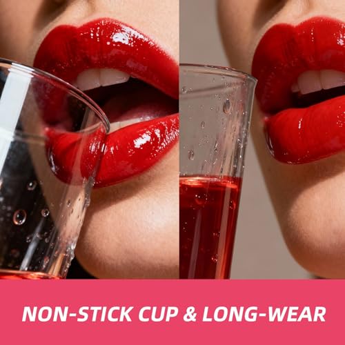 RUOYILIN 2-in-1 Lip Tint Stain - Long Lasting Non-sticky Liquid Blush & Lip Stain, Waterproof Smudge-Proof Formula, Water ...