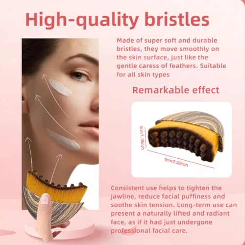 1/2 PCS Lymphatic Contour Face Brush for Sculpting – Anti-Puffiness, Detox & Lift, Improves Skin Glow & Absorption (1 Pcs ...