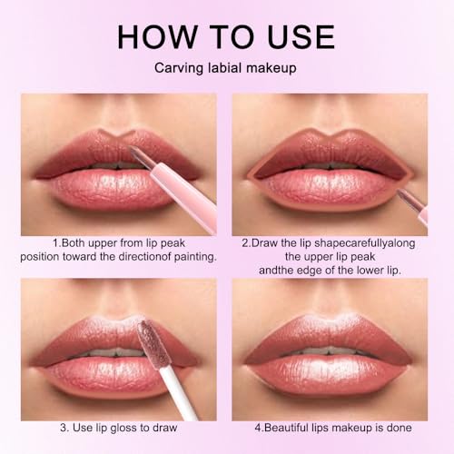 Kaely 2-in-1 Bronze Gold Metallic Lipstick and Lip Liner, Shimmer Liquid Metallic Lipsticks for Women, Glitter Lip Gloss S...