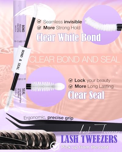 Volume Lash Clusters Kit Spikes Wispy Eyelash Clusters 60D 80D 100D Fairy Cluster Eyelash Extensions Kit with Bottom Lashe...