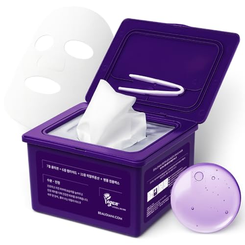 BEAUDIANI Pepti Collagen Daily Sheet Mask (31 Count) – Hydrating & Firming Face Mask with 7 Collagens, 6 Peptides & Hyalur...