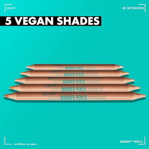 NYX PROFESSIONAL MAKEUP Wonder Pencil, Multi-Use Micro Highlighter & Concealer Stick - Medium Peach