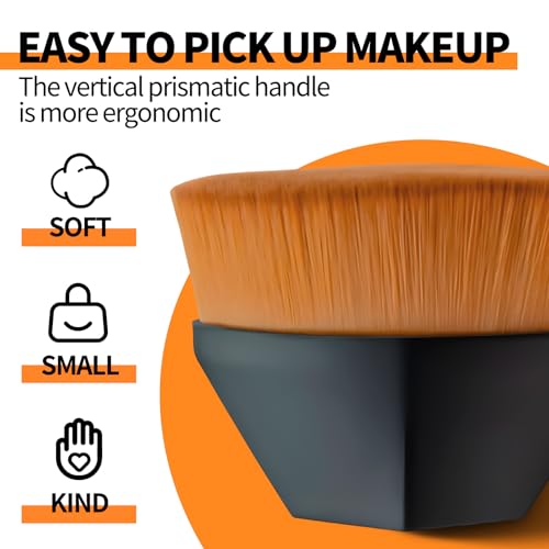 Foundation Brush Flat Top Kabuki Makeup Brush for an Airbrushed Finish with Effortless Blending and Buffing for Liquid, Cr...