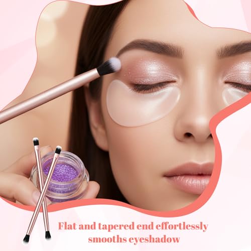 50Pcs Eyeshadow Smudge Brush 2 in 1 Eyeshadow Double Ended Concealer Brush Under Eye Small Soft Firm Pointed Foundation Ma...