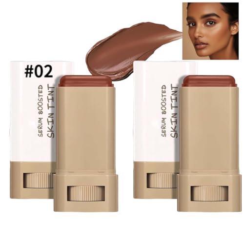2 Pcs Foundation Stick Beauty Balm Serum Boosted Skin Tint, 2025 New Makeup Tint, Portabl Moisturizing Essence Contour Sti...