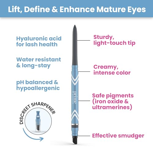 PRIME PROMETICS PrimeEyes Glide Eyeliner for Mature Women – Water-Resistant, Long-Stay and Mess-Proof – Gel Cream Texture,...