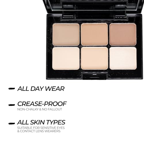Eyeshadow Palette – 6 Highly Pigmented, Crease-Proof Matte & Shimmer Shades – Long-Lasting, Blendable & Buildable Pigments...