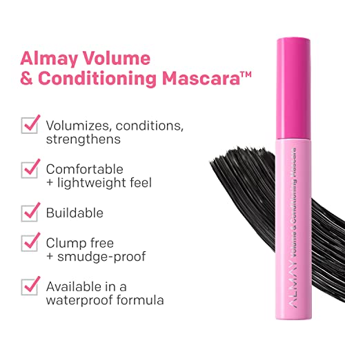 Almay Volume & Conditioning Mascara, Hydrating All Day Wear, 10 Blackest Black, 0.27 fl oz.