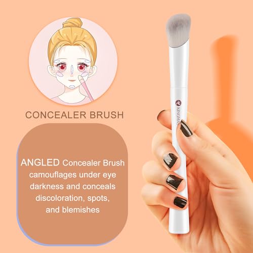 KINGMAS Concealer Brush, Angled Under Eye Makeup Brush Small Precision Face Blending Brush (270)