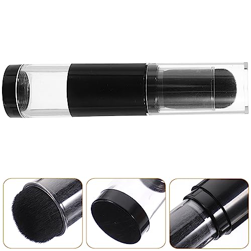 Beaupretty Retractable Blush Brush with Refillable Loose Powder Bottle Jars for Color Highlight Contour Blush Powder Cosme...