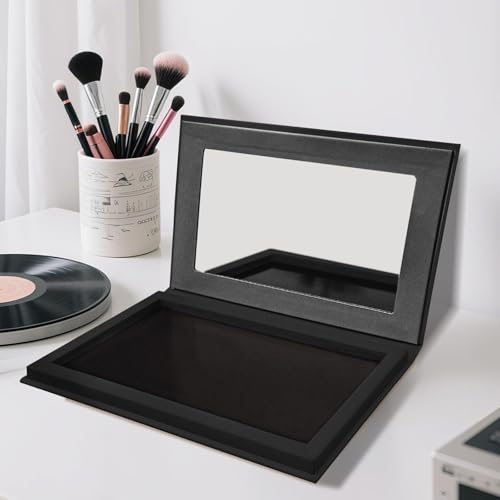 Empty Magnetic Eyeshadow Palette, Makeup Pans Organizer With Mirror Inside, 3D Frosted Finish Art Paper Palette (Cosmic My...