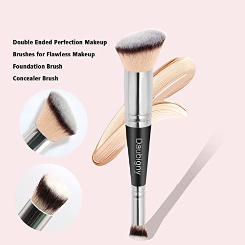 Daubigny Makeup Brushes Dual-ended Foundation Brush Concealer Brush Perfect for Any Look Premium Luxe Hair Rounded Taperd ...