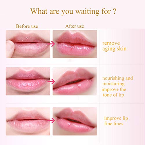 Felico Lip Mask, 30PCS Collagen Crystal Pink Care Gel Pads, Moisturizing Anti-Wrinkle Anti-Aging Firm Hydrate Lips, Remove...