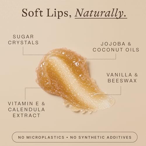 USDA Organic Lip Scrub Vanilla - USA Made with Natural Ingredients, Valentines Day Gifts, Moisturizing Scrub Exfoliator fo...
