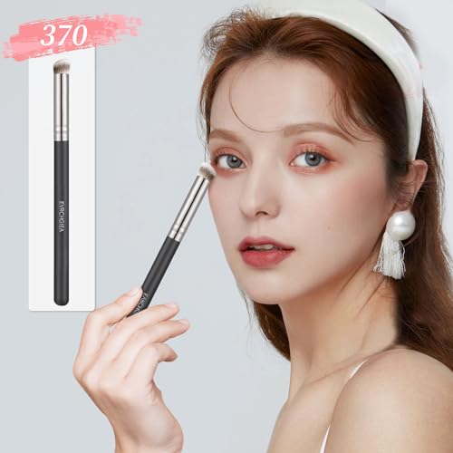 Angled Flat Concealer Brush Set, 2pcs Dense Under Eye Nose Contour Brush for Liquid Foundation Cream Powder Blending Buffi...
