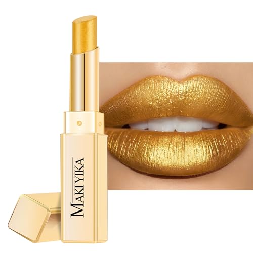 Moisture Gold Lipstick for Women Hydrate Tinted Lip Balm for Dry Cracked Lips Glossy Lip Color Juicy Finish, MA072 Winner ...