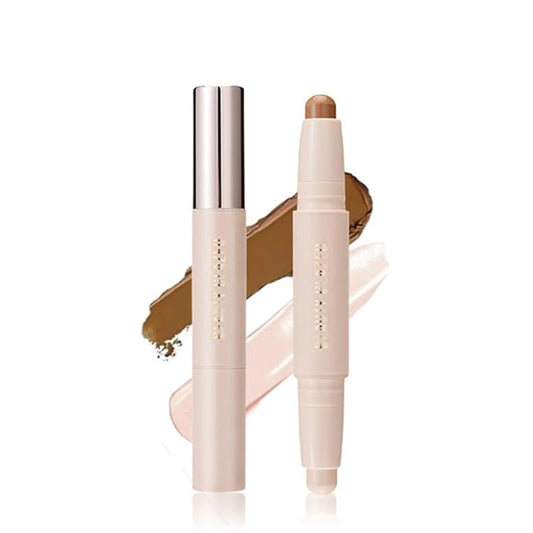 Double Head Contour Stick, Highlight & Contour Bronzer Stick, Durable And Waterproof Contouring Stick Set, Facial Makeup ...
