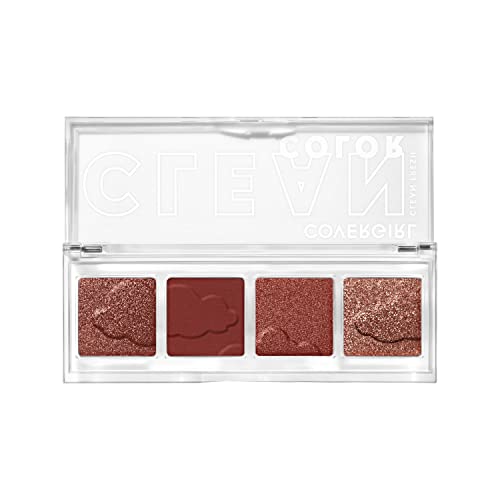 COVERGIRL Clean Fresh Clean Color Eyeshadow Palette, Shimmer Finish, Vegan Formula - Candlelit Burgundy, 4g (0.14 oz)