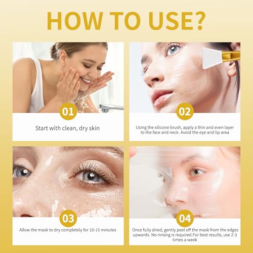 Cuemora Turmeric Overnight Mask, Peel off Face Mask, Bio-Collagen Real Deep Mask, Turmeric Night Wrapping, Vitamin C, Gent...