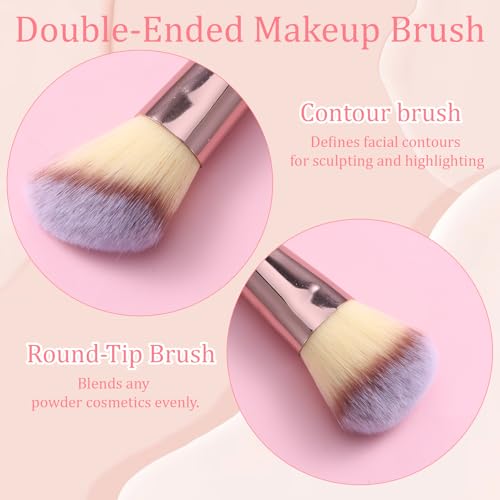 3PCS Foundation Makeup Brush, 2-in-1 Dual-Ended Makeup Brush Foundation Brushes and Concealer Brushes Application of Conto...